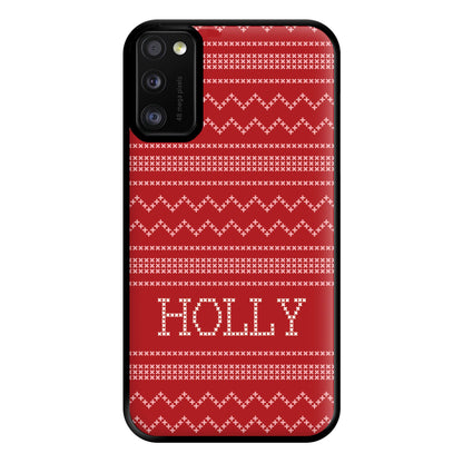 Personalised Christmas Jumper Red Phone Case for Galaxy A41