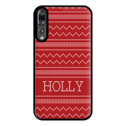 Personalised Christmas Jumper Red Phone Case for Huawei P20 Pro