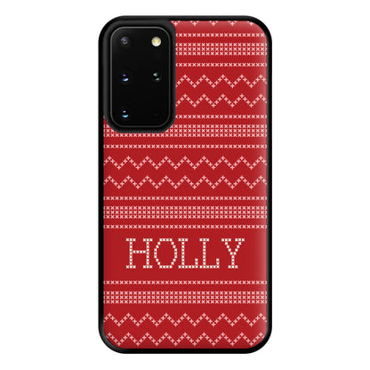 Personalised Christmas Jumper Red Phone Case for Galaxy S20 Plus