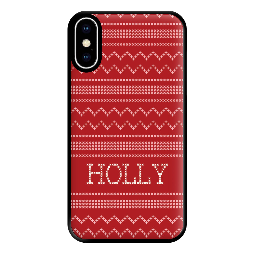 Personalised Christmas Jumper Red Phone Case for iPhone XS Max