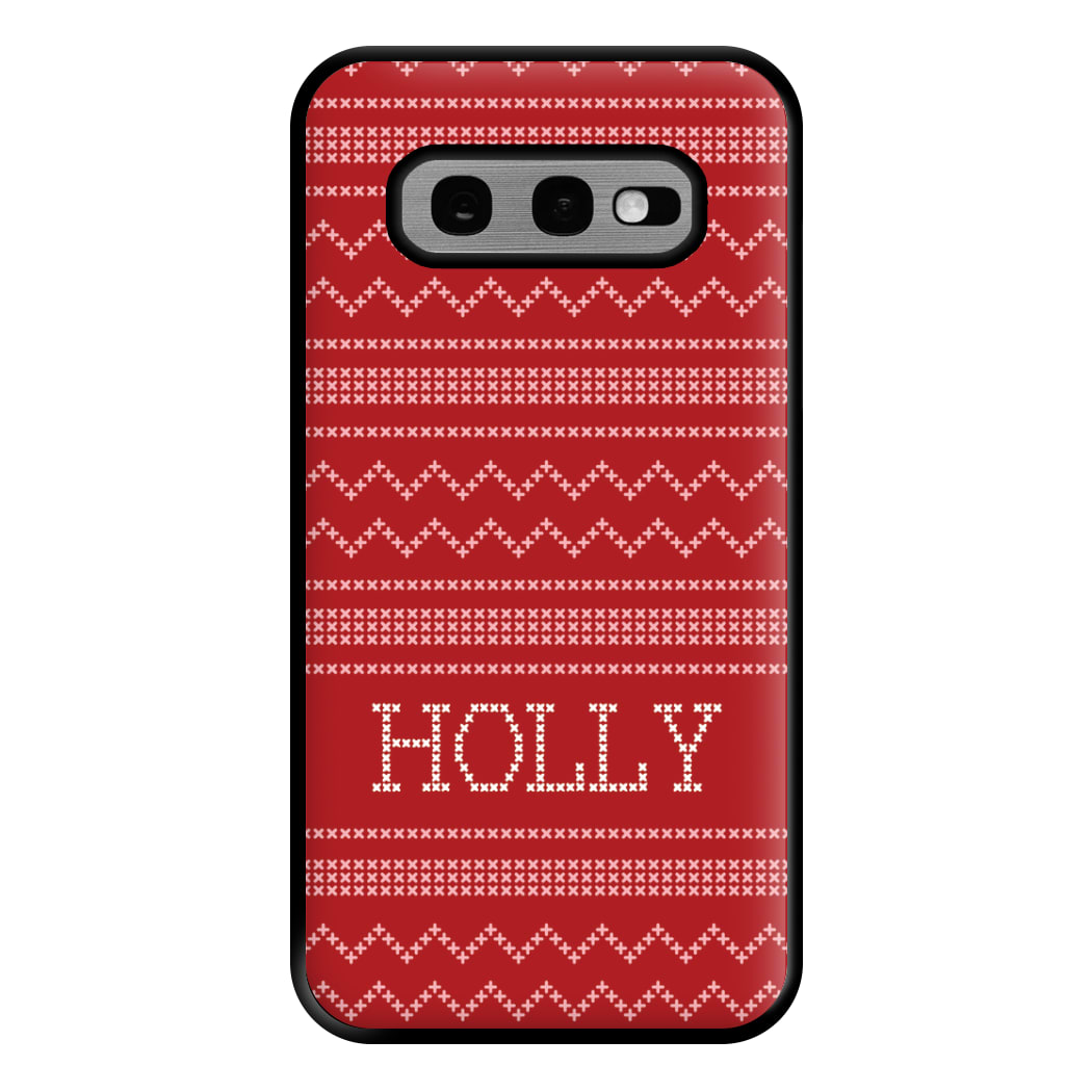 Personalised Christmas Jumper Red Phone Case for Galaxy S10e