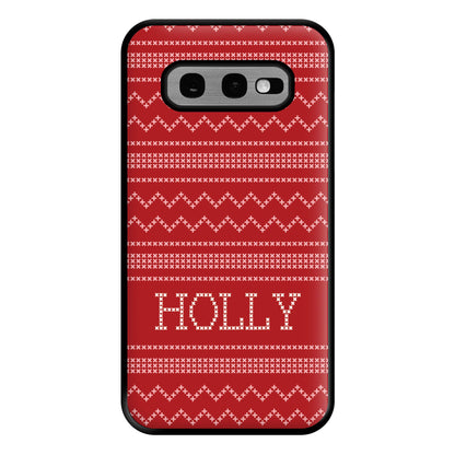 Personalised Christmas Jumper Red Phone Case for Galaxy S10e