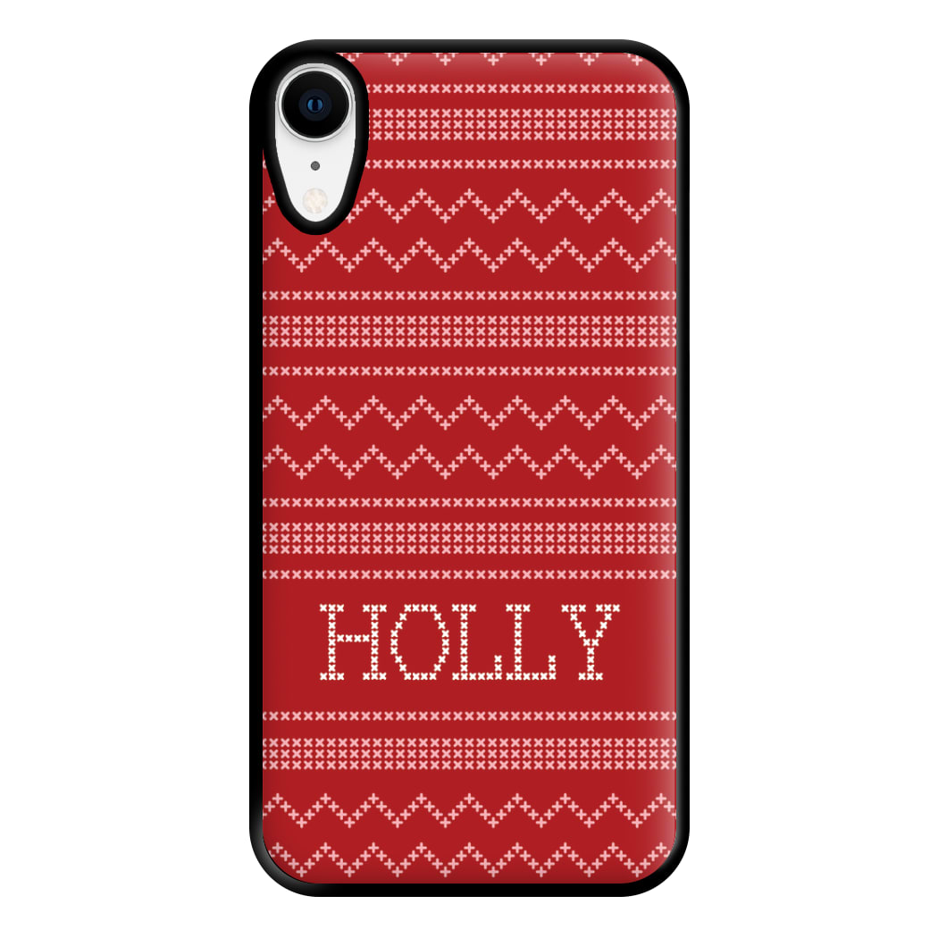 Personalised Christmas Jumper Red Phone Case for iPhone XR