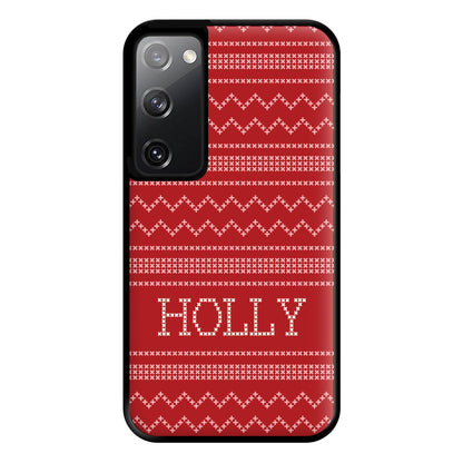 Personalised Christmas Jumper Red Phone Case for Galaxy S20