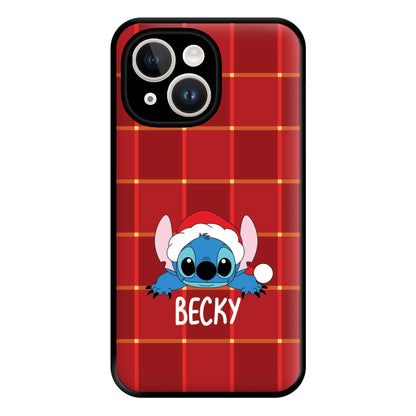 Personalised Christmas Alien Phone Case for iPhone 14 Plus