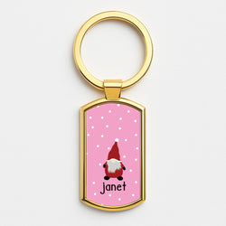 Personalised Gonk Gold Keyring