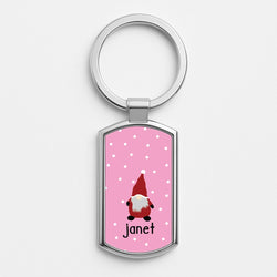 Personalised Gonk Silver Keyring