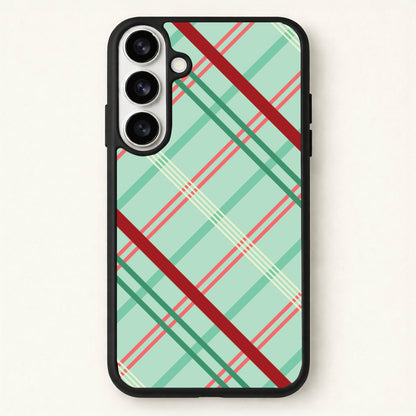 Pastel Tartan Christmas Pattern Phone Case for Galaxy S26