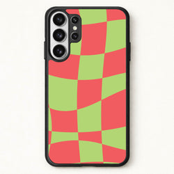 Abstract Red And Green Christmas Pattern Phone Case for Galaxy S26 Ultra