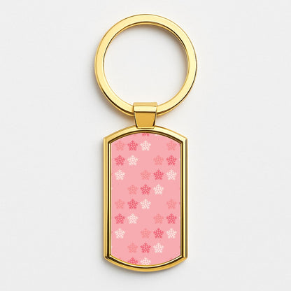 Christmas Pattern 4 Gold Keyring