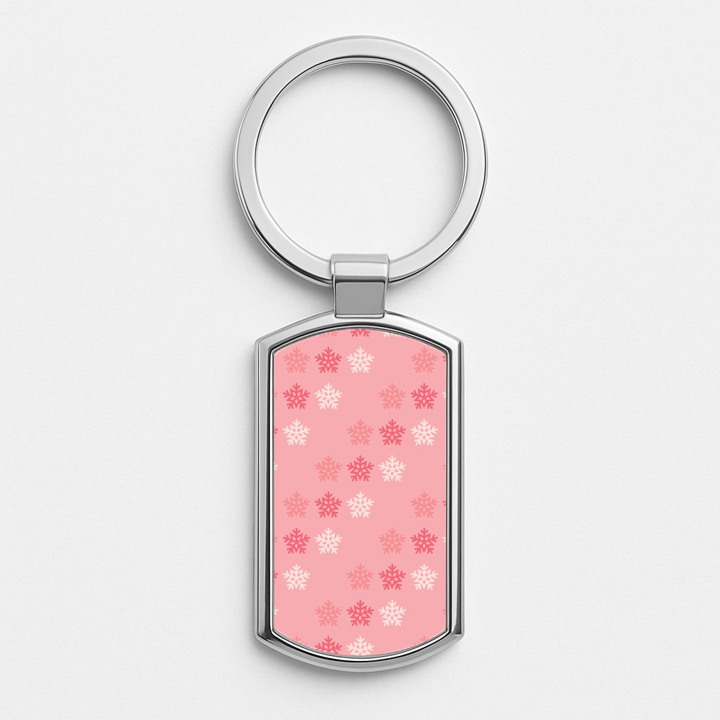 Christmas Pattern 4 Silver Keyring