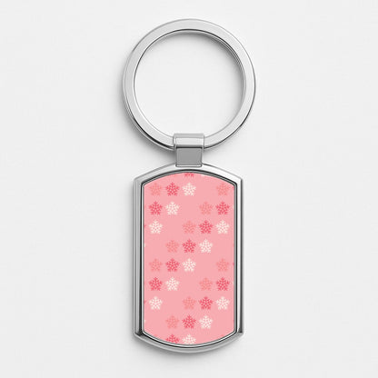 Christmas Pattern 4 Silver Keyring