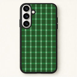 Dark Green Tartan Christmas Pattern Phone Case for Galaxy S26 Plus