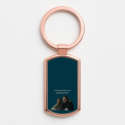 A Bisexual Man Rose Gold Keyring