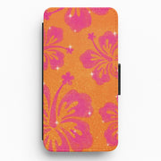 Shimmer Hibiscus Wallet Phone Case 1