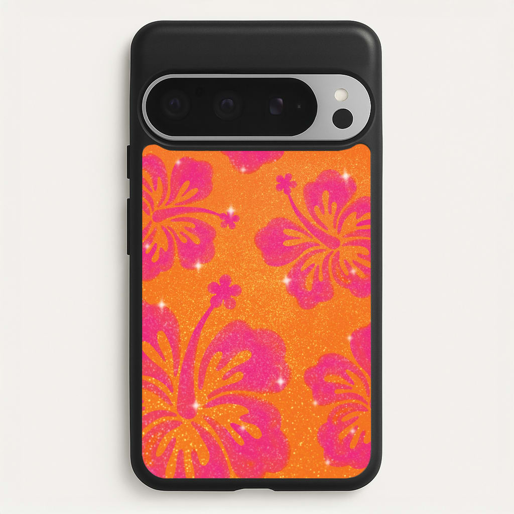 Shimmer Hibiscus Phone Case - Google Pixel 9 Pro XL