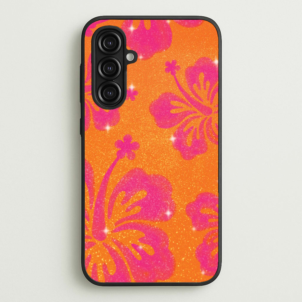 Shimmer Hibiscus Phone Case - Galaxy A16