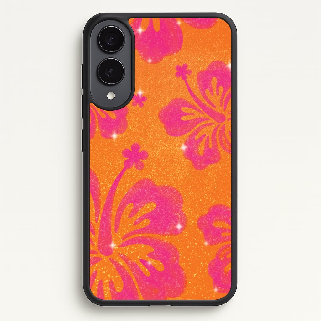Shimmer Hibiscus Phone Case - Galaxy S25 Edge