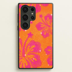 Shimmer Hibiscus Phone Case - Galaxy S25 Ultra