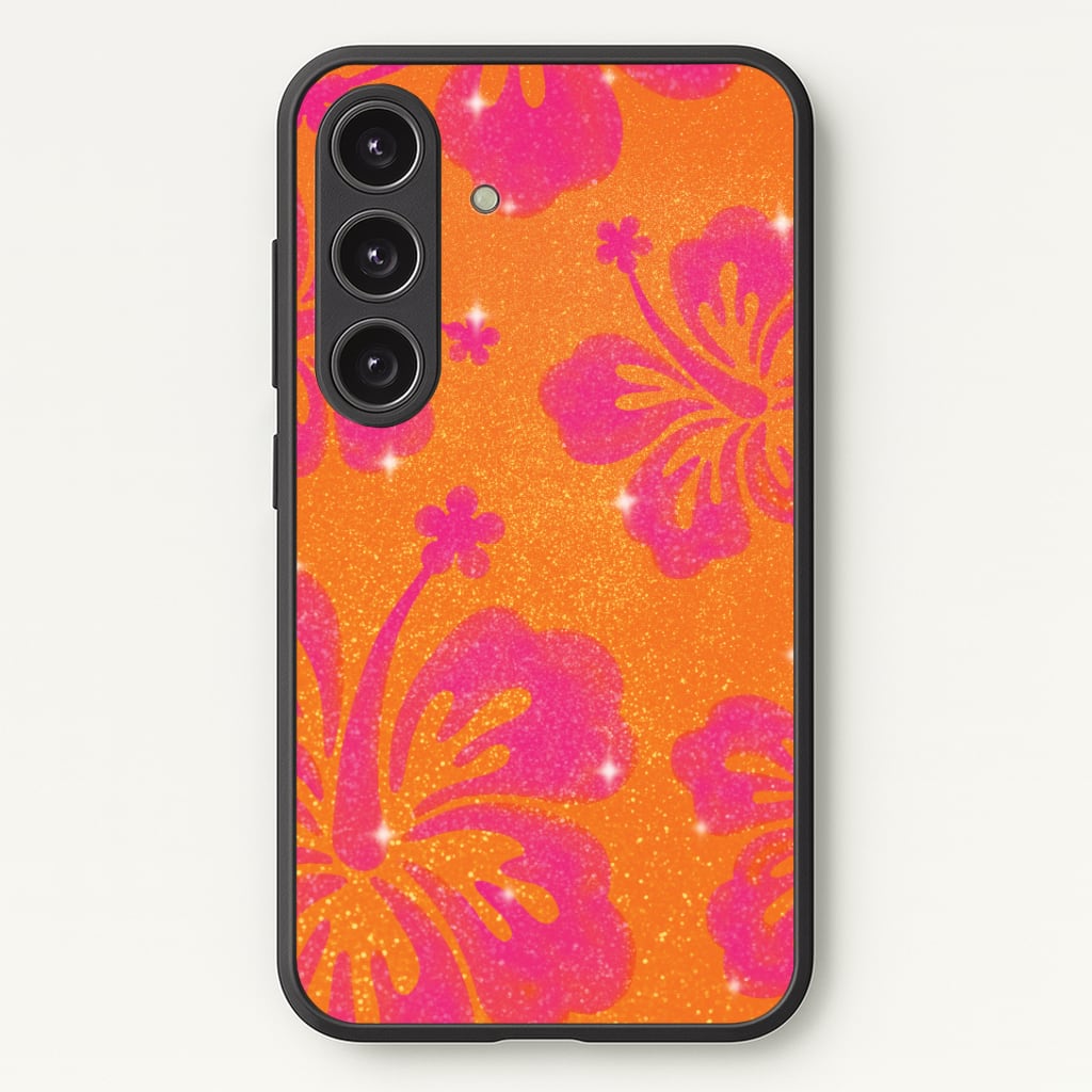 Shimmer Hibiscus Phone Case - Galaxy S25