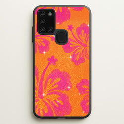 Shimmer Hibiscus Phone Case - Galaxy A21s