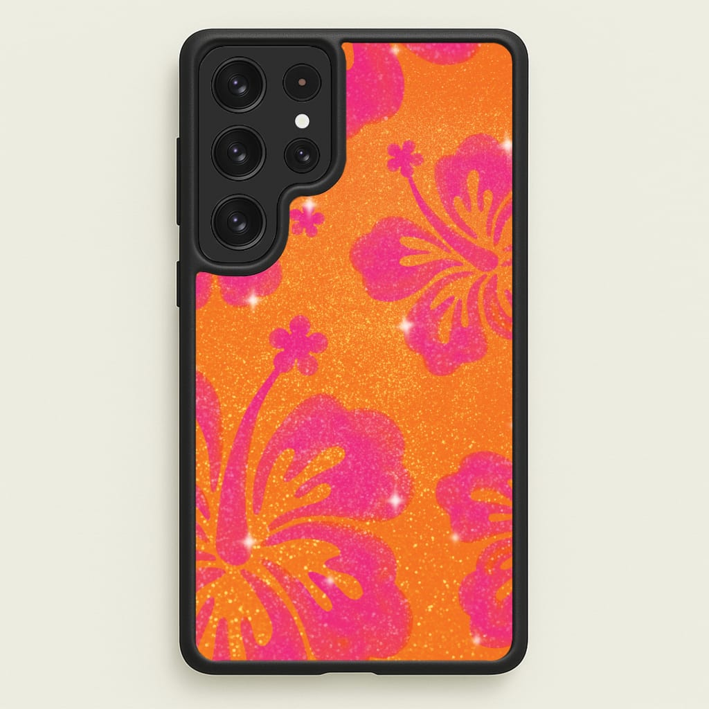 Shimmer Hibiscus Phone Case - Galaxy S22 Ultra