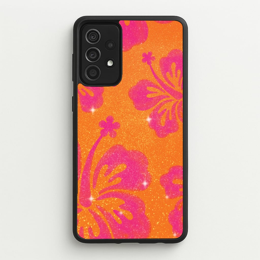 Shimmer Hibiscus Phone Case - Galaxy A52 / A52s