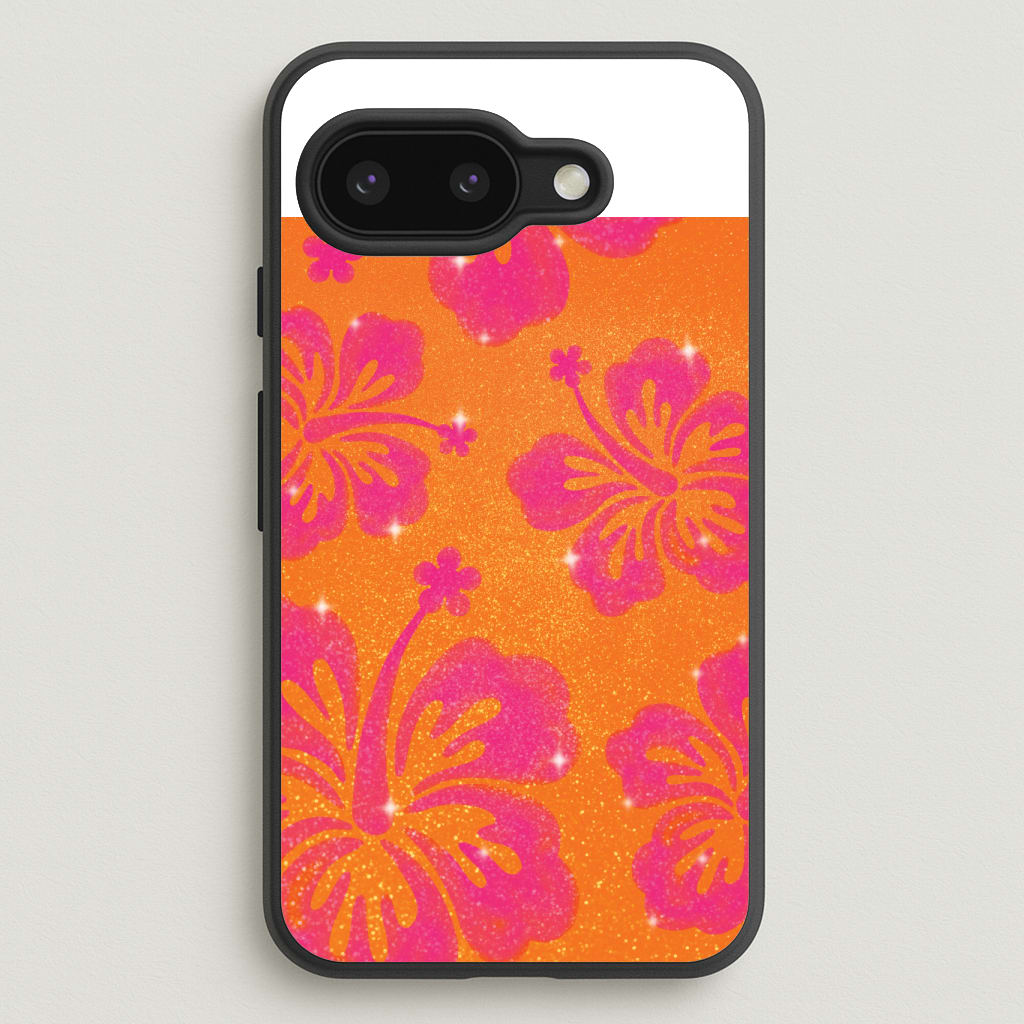 Shimmer Hibiscus Phone Case - Google Pixel 9a