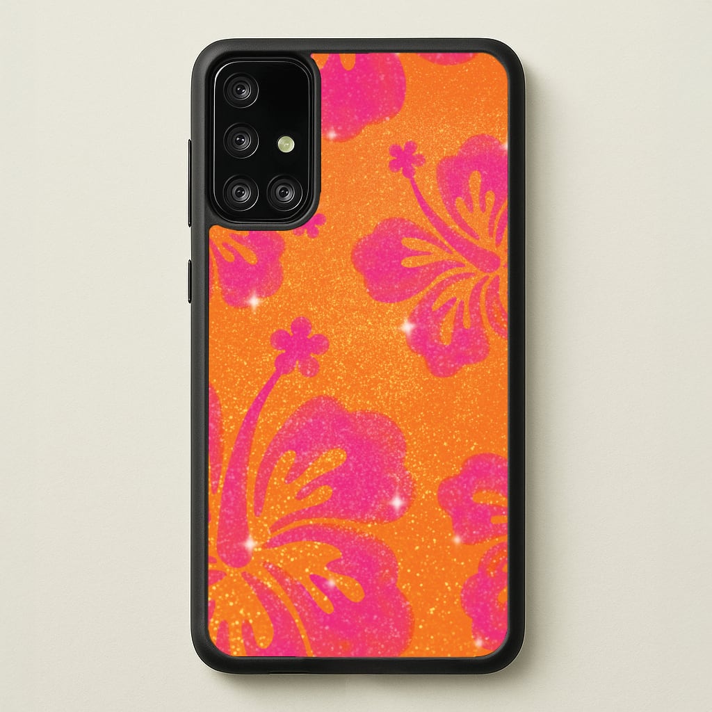 Shimmer Hibiscus Phone Case - Galaxy A71