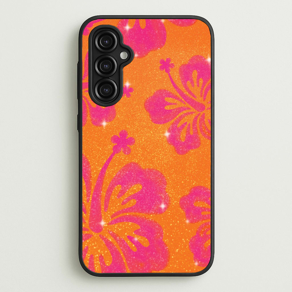 Shimmer Hibiscus Phone Case - Galaxy A14
