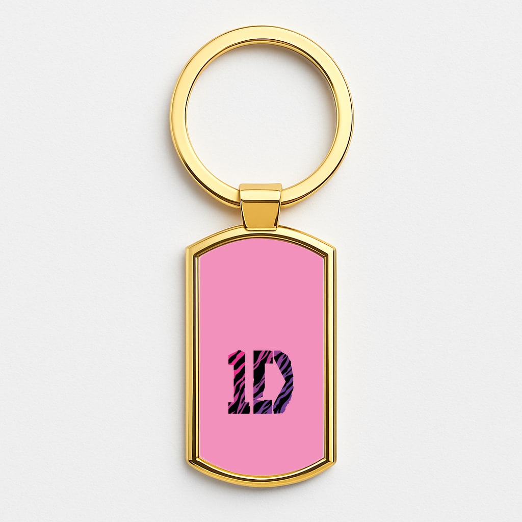 Zebra 1D Gold Keyring