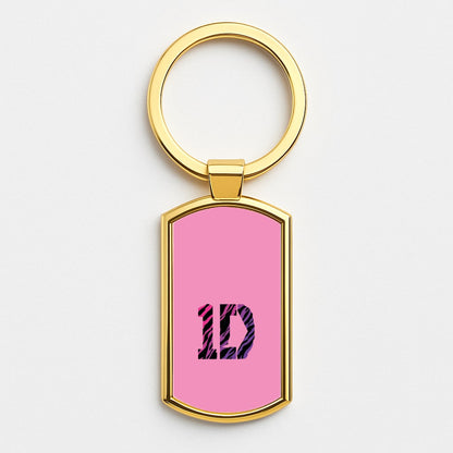 Zebra 1D Gold Keyring