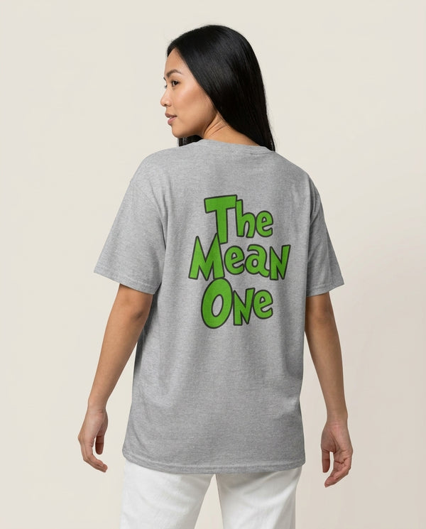 The Mean One T-Shirt Grey Back, worn