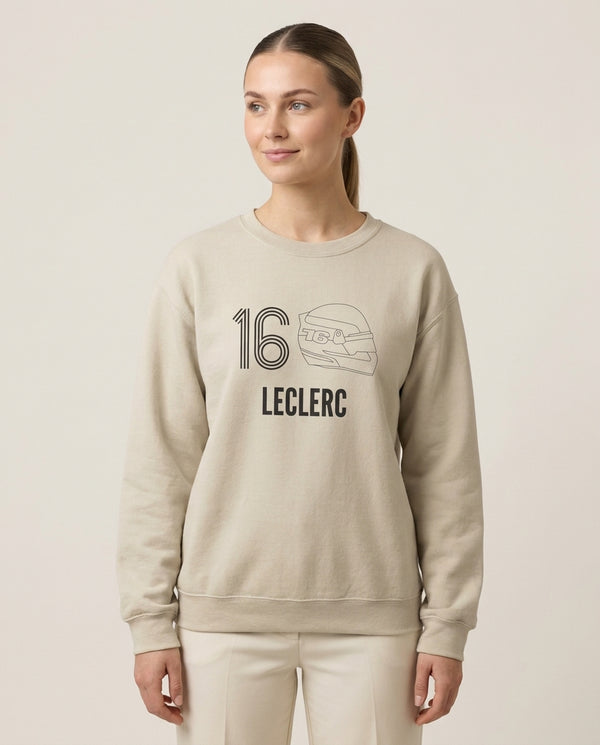 Leclerc Helmet 2026  Sweatshirt — Sand Front, worn