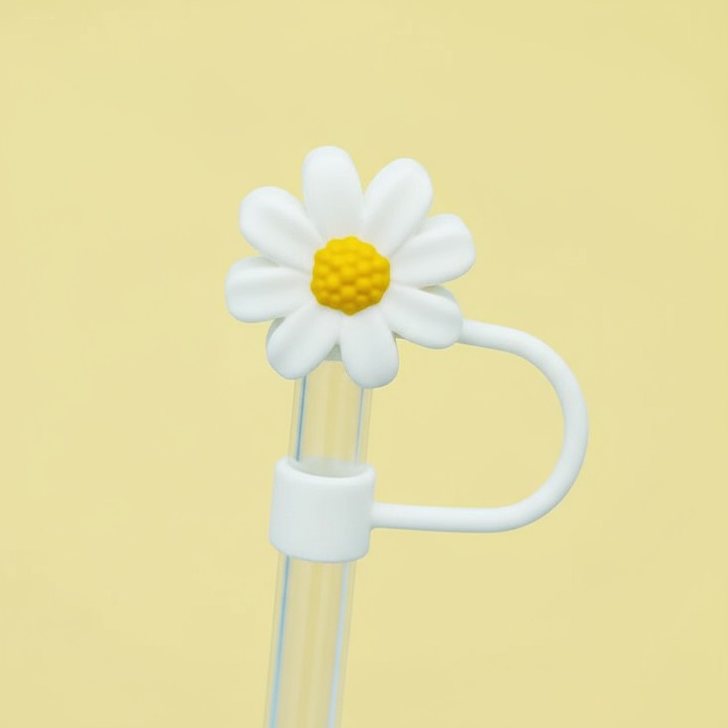 White Daisy Straw Cover