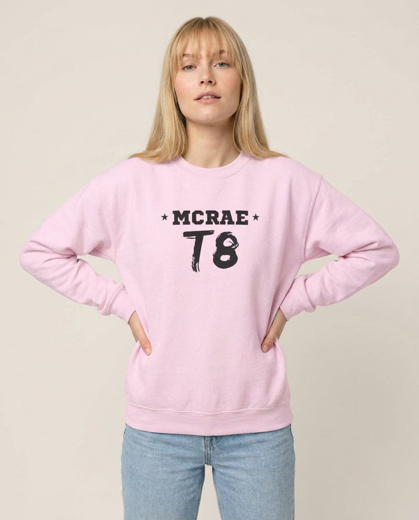 Pink T8 Sports Sweatshirt — Pink Front, worn