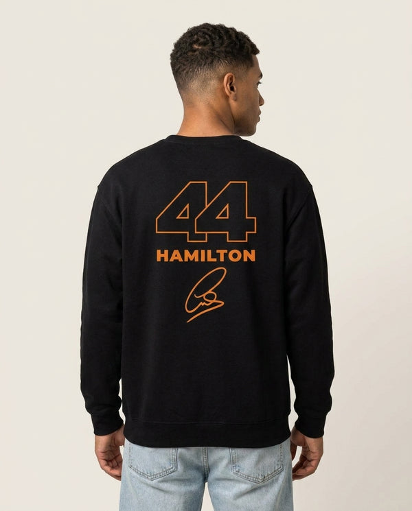 Stripes 44 Hamilton Sweatshirt — Black Back, worn