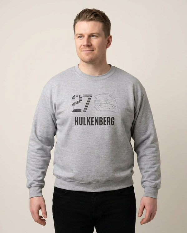 Hulkenberg Helmet 2026 Sweatshirt — Grey Front, worn