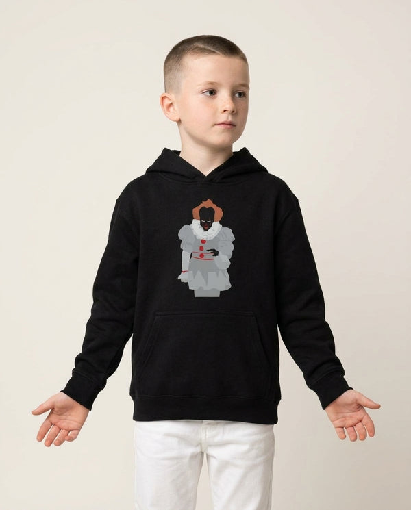 Pennywise - Clown Kids Hoodie — Black Front, worn