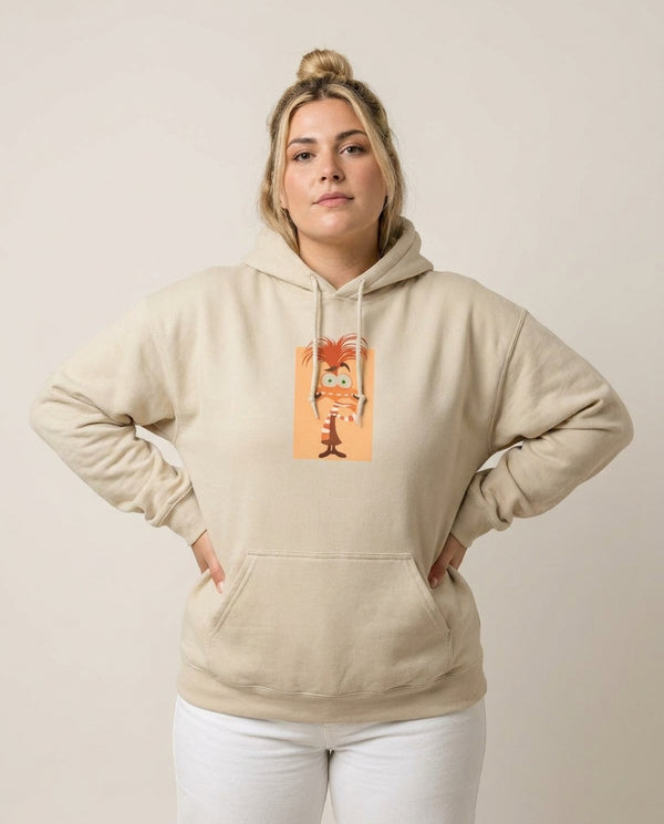 Anxiety - Inside Out Hoodie — Sand Front, worn