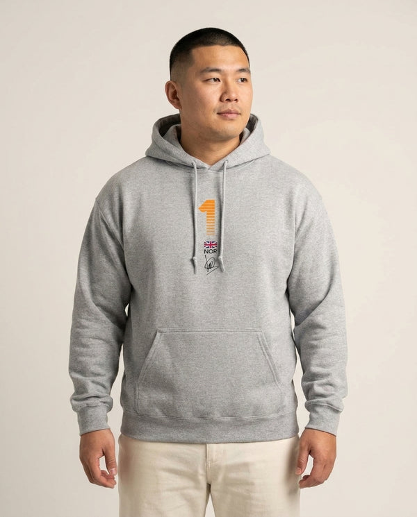 LN1 - Norris Hoodie — Grey Front, worn