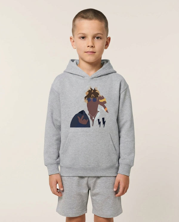 Swag - Juice Kids Hoodie — Grey Front, worn