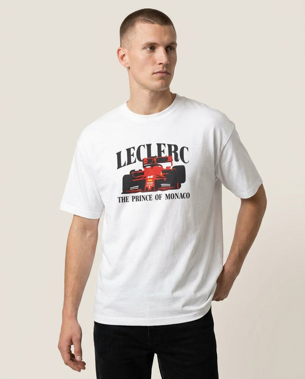 Prince Of Monaco T-Shirt — White Front, worn
