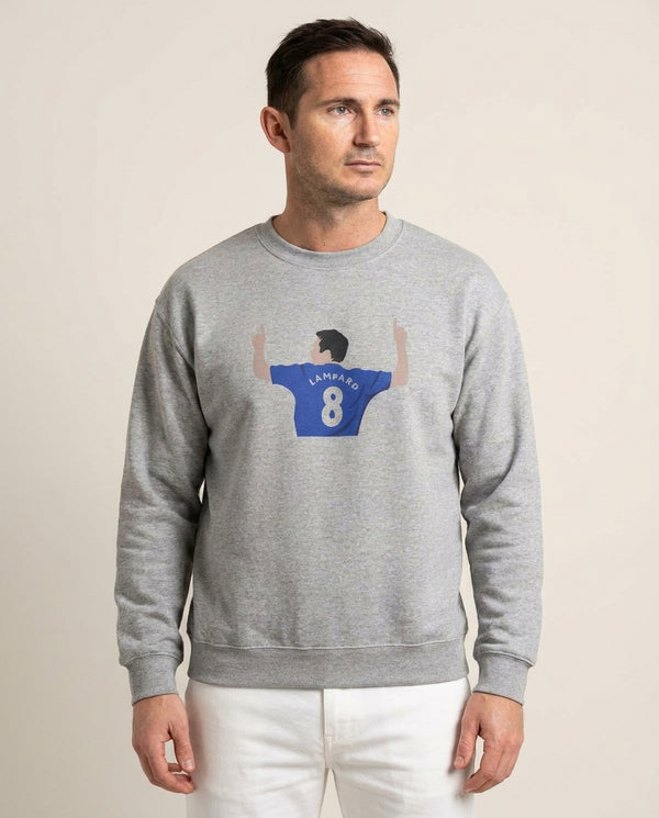 Lampard- Football Sweatshirt — Grey Front, worn