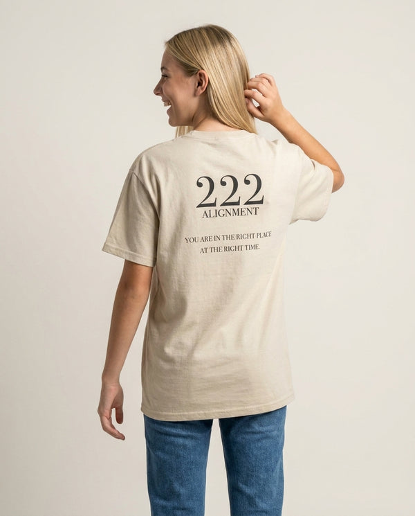 222 - Angel Numbers T-Shirt — Sand Back, worn