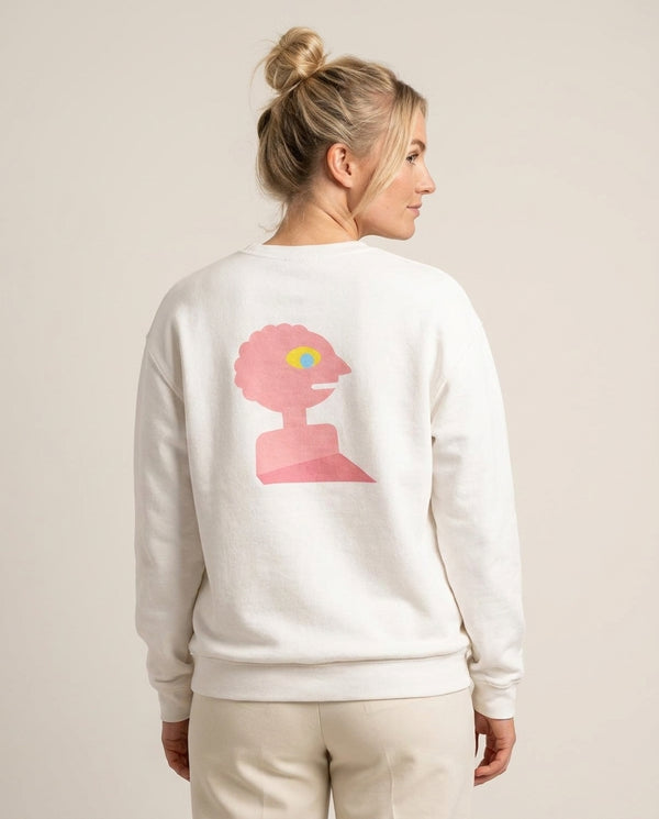 Prismo Sweatshirt — White Back, worn