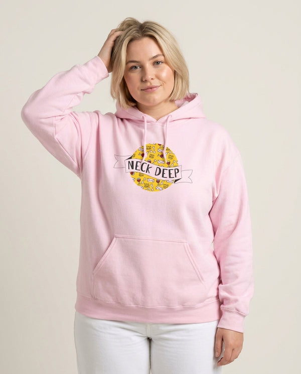 Neck Deep - Festival Hoodie — Pink Front, worn