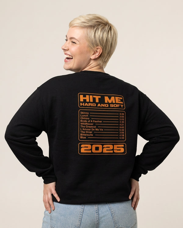 HMHAS Tour 2025 Sweatshirt — Black Back, worn