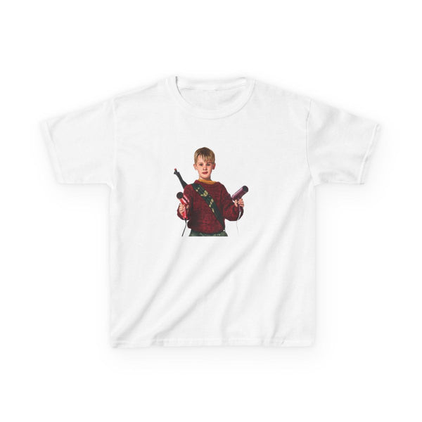 Home Alone - Kevin Hairdryer Kids T-Shirt White Front