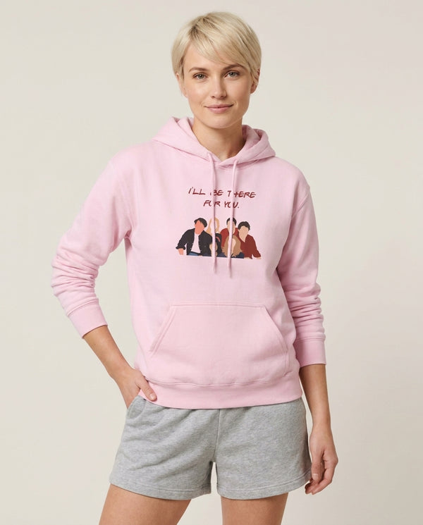 I'll Be There For You Cast Hoodie — Pink Front, worn
